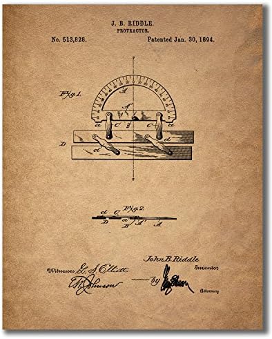 Чертежные патентни щампи архитект - Комплект от 6 (8 x 10 инча) Чертожните снимки стена художествен декор