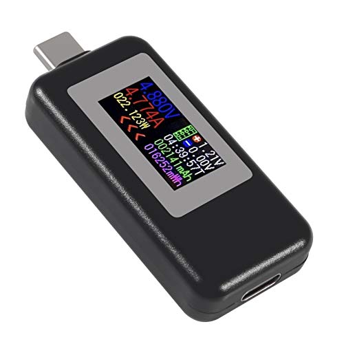 AITRIP 2 ОПАКОВКИ USB-тестер Type-C, електромера USB, Мултицет за измерване на напрежение USB C, Измерване на ток 0-5A 4-30 В, Зарядно