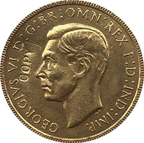 Монета на Повикване 1937 година Суверен на Обединеното Кралство - Монети Джордж VI Копие Колекция подражаний Подарък Колекция