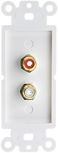 Стерео конектори ACL Decora на RCA (червено / Бяло), 2 RCA Конектор за стенните панели, Бяло 4 опаковки