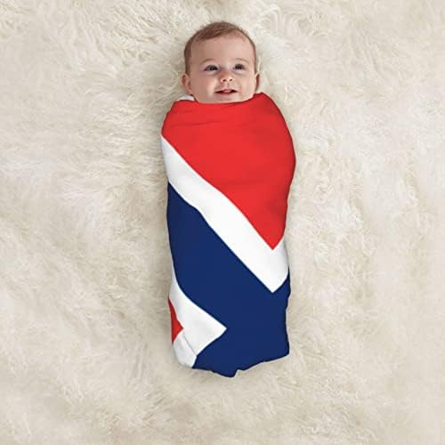 Флаг на Норвегия Детско Одеало, Като Одеало за Бебета, Калъф за Свободни Новородени, Обвивка