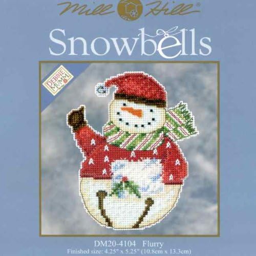 Коледен Орнамент снежни топки Мил Хил от Деби Mamm, Комплект за Бродерия на кръстат бод със Стъклени мънистен Вълнение DM204104