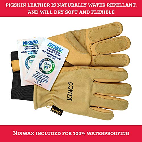 Kinco - Кожени работни и Ски ръкавици Премиум-клас с водоустойчиви покрития за кола маска Nikwax, (901)