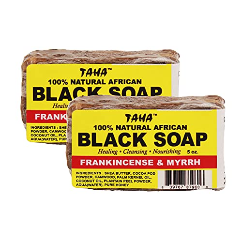 Парче от африкански черен сапун TAHA, Органични и натурално, Успокояващ и овлажняващ крем, Полезно почистване – Отлично