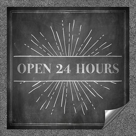 CGSignLab | Отворено 24 часа -Бледа взрив Сверхпрочная Промишлена самозалепваща Алуминиева стикер на стената | 36 x 36