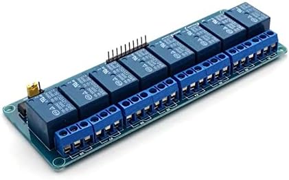 HIFASI 5V 12V 8-канален модул с Релейным пускането на Оптрона 8-Лентов Релеен модул за Arduino (Цвят: 12V)