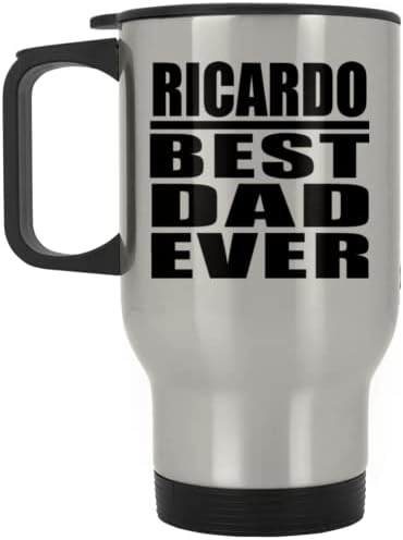 Дизайнсифи Рикардо най-Добрият татко На света, Сребърен Пътна Чаша 14 грама, на Изолиран Чаша от Неръждаема Стомана, Подаръци за Рожден