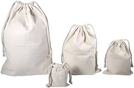 Памучни Муслиновые чанти с завязками, Битови Прости Памучни Чанти за неща, Муслиновые чанти с завязками за пазаруване и за съхранение на