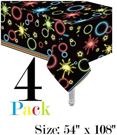 Oojami 4 Опаковки Неонови найлонови покривки за партита, идеално подходящи за партита със светлина в тъмното, партита с космическа