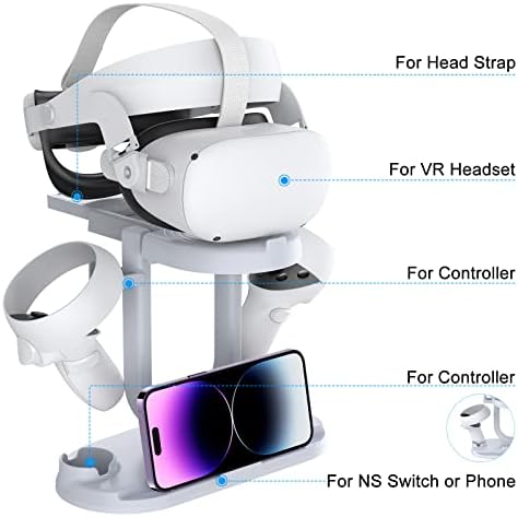 Поставка Younik VR за Quest 2/S Rift/ HTC Vive/Valve Index/PS VR/PS VR 2, Поставка за дисплея на виртуална слушалки и държач контролер,