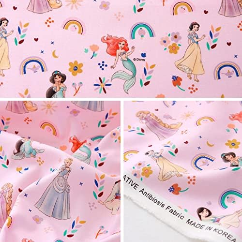 Висококачествен памучен плат Disney ширина 44 ярд с образа на принцеса (розова принцеса (слонова кост))
