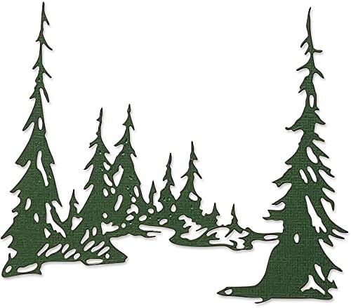 Комплекти печати Tim Holtz Sizzix Mountain Top Thinlits и Tall Pines, Комплект от 2 sets (665580 665583)