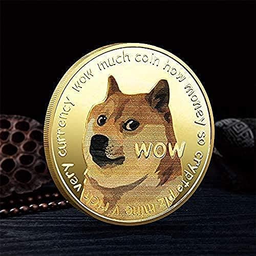 3 Опаковки Златни Dogecoin Възпоменателна Монета Златна Монета Дожа Лимитированная Серия са подбрани Монета с Защитен Калъф