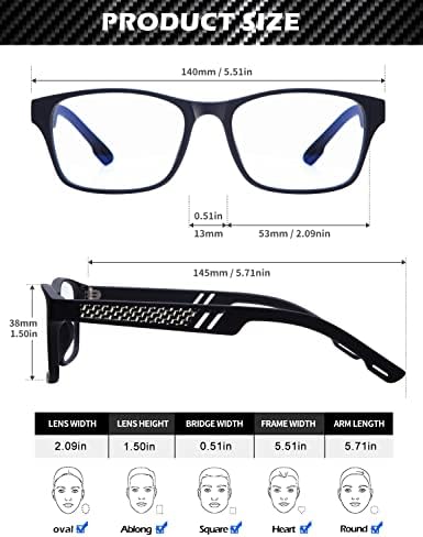 ANYLUV Синя Светлина Блокер Очила за Мъже Компютърни Игри Точки Правоъгълна Метална дограма за Анти-Стрес на очите UV400 Прозрачни Лещи