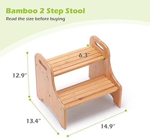Бамбуков Стол-Пейка за Душата OasisCraft с Безплатен сапун кутия и 2-Стъпка Табуретом Бамбуков Стол-Стъпало