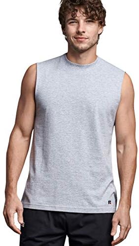 Мъжки мускулна тениска без ръкави от Мека памук Средно тегло Russell Athletic Без ръкави