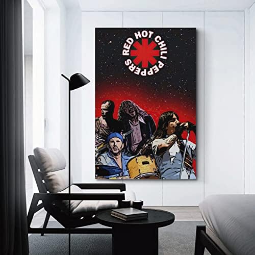 Музикален плакат NJYXART Red Hot Chili Peppers, плакат, Декоративна Живопис с маслени бои, Платно, Стенни плакати и Художествена картина,