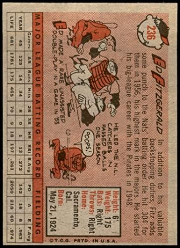 1958 Topps 236 Ед Фицджералд Вашингтон Сенатърс (Бейзболна картичка) БИВШИ сенатори