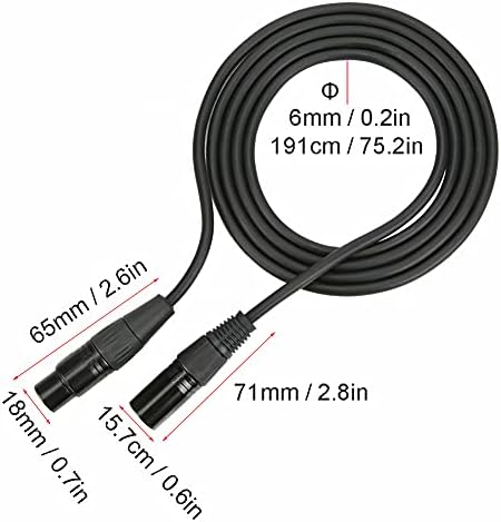 XLR 3-пинов аудио кабел-удължител от мъжете за една жена от 75.2 конектор за микрофонного кабел
