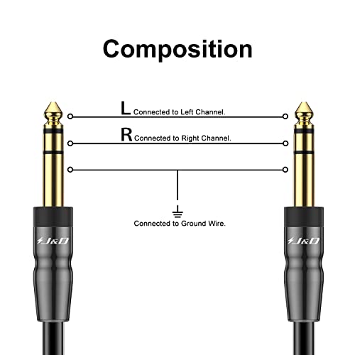 Кабел J & D от 1/8 до XLR, както и комплект кабели TRS от 1/4 инча, Позлатени Мед корпус, Балансный аудио кабел TRS от 1/8
