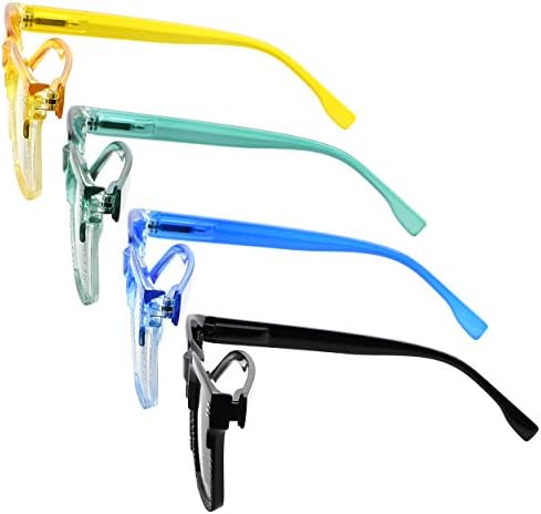 CessBlu Женски 4 Опаковки Големи Квадратни Очила за четене за Жени Модни Ридеры