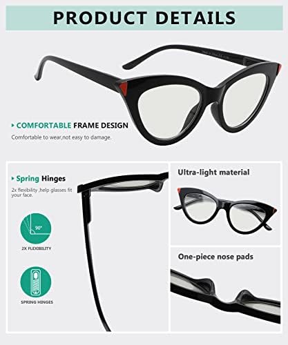 Eyekepper, 4 опаковки Прогресивно Многофокусных Очила за четене, Блокиране на Синята Светлина, за Жени, Мультифокальные очила Котешко