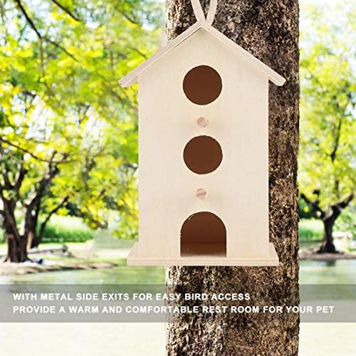 Топли и Удобни Дървени Висящи Птичи Гнезда Кутия За Разплод Малка Къща Кутия За Отдих На Открито, Градински Аксесоари за