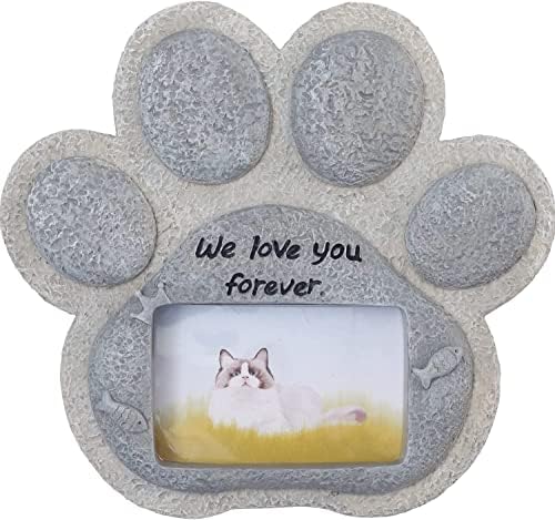 WCDJOMOP Паметни камъни за домашни любимци - Надгробная печка за кучета и котки от смола с Персонализирани Рамка за снимки,