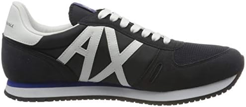 Мъжки туристически обувки AX Armani Exchange дантела с логото, тъмно синьо + Оптично Бял, 8,5 долара