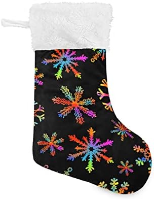 Коледни Чорапи ALAZA, Класически Персонализирани Чорапи Големи размери под формата на Разноцветни Снежинки, Украса за семейни