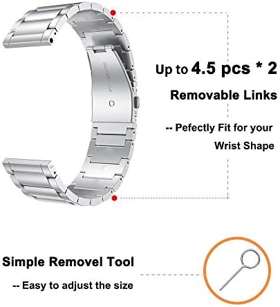 YEEJOK Vivoactive 3 Ленти за Метал, Venu ПЛ Band, Galaxy Watch 3 41 Ленти за Метал, 20 мм Класически Каишка за часовник от Неръждаема