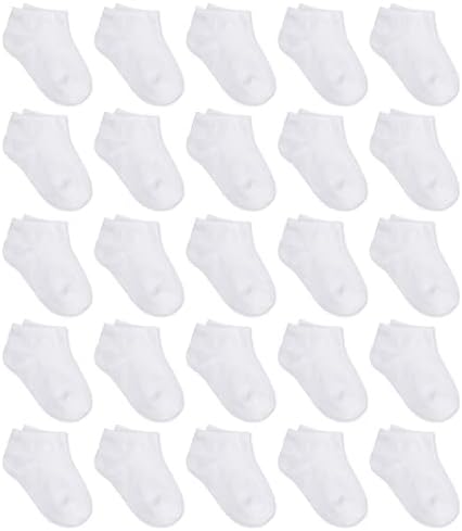 KEREDA 25 Чифта Детски Чорапи до Глезена за Момчета И Момичета, Спортни Чорапи с ниско деколте на Полушубке за Деца от 2 до 16 години