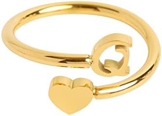 моята Внучка Елегантна Първоначалната пръстен във формата на Сърце с 26 Букви, Пръстен във формата на Сърце, Прости Модни Бижута,