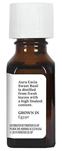 Aura Cacia Чист Босилек, Сладък Етерично масло | 0,5 ет. унция | Ocimum basilicum