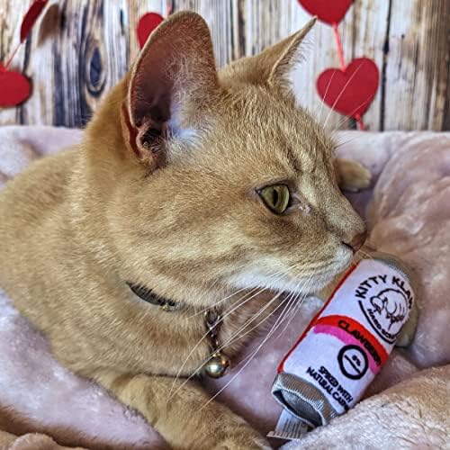 Комплект играчки за котки Хъксли и Кент | Коте Klaw Clawberry & Коте Klaw Licks & Limes | Мек Плюшен играчка за котки с Котешка мента