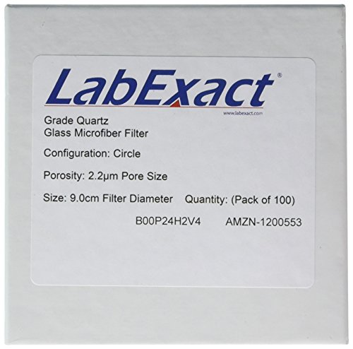Филтър от микрофибър от кварцово стъкло марка LabExact 1200553, Высокотемпературное кварцевое стъкло, без халки, 2,2 хм, 9,0 см (опаковка от
