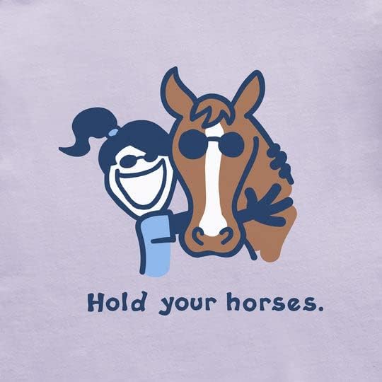 Животът Е Красив. Тениска Kids Hold Your Horses SS Crusher Tee, Лилаво-Лилава, Много Малка