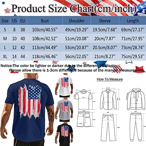 Тениска XXBR със Звездно-раиран принтом, Мъжки t-shirt класически намаляване с яка-часова Патриотичен топ с Флага на САЩ, Солдатская