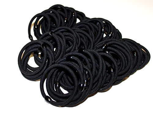 Syleia 100 Класически кръгли гумички за коса с дебелина 4 мм, без да се повреди без метал Отлична фиксация за всички типове