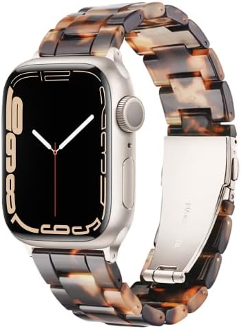 Лесен каишка за Apple Watch-Модерен каишка от смола Apple Watch Series 8 с катарама от неръждаема стомана Starlight, който е