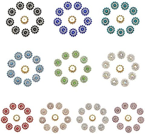 100шт Бутон С Кристали във формата на Слънчева Цвете, 0,5 Инча(А) А) Копчета от Кристалния Камък за Бижута Дрехи Колан, Шапка, Обувки