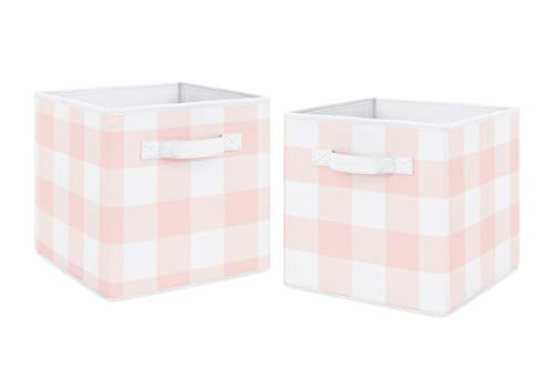 Sweet Jojo Designs Розова Клетчатая клетка от Бъфало, Сгъваем Текстилен Куб За съхранение на Кутии, Организаторите, Играчки