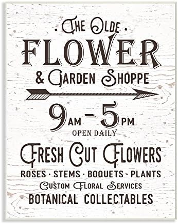 Стенни табели с табела на магазин за цветя и градини Stupell Industries The Old, 10 x 15, Многоцветен