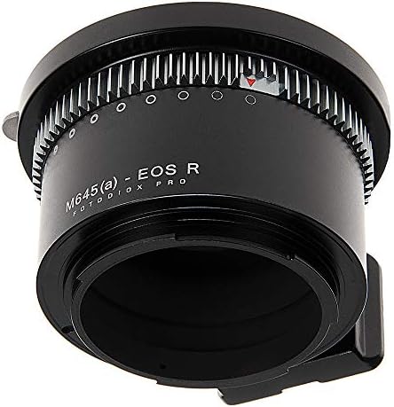 Адаптер за закрепване на обектива Fotodiox Pro IRIS, съвместим с обективи Mamiya 645 AF/AF-D за камери на Canon с RF-на стена