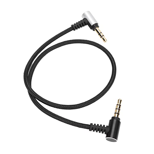Qiilu Микрофон кабел TRS-Trrs 3.5 Мм TRS-Trrs Кабел Черен Мед Адаптер TRS-Trrs богат на функции 3.5 Мм кабел Микрофон Cfor Подходящ за Rode Sc7 35 см 13,8 инча