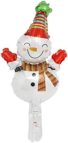 BBBUNNY Коледни Топки От фолио във формата на Снежен човек, Коледни Орнаменти от Червено на Зелено злато, Набор от балони (Червено-Зелено