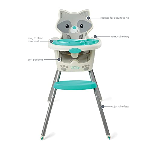Столче за хранене Infantino Grow-with-Me 4 в 1, трансформируемый, в стила на миеща мечка, Компактен дизайн, седалка с подлакътници и