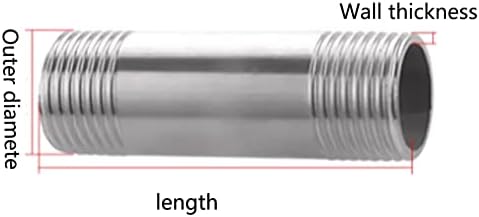 1 бр. тръба с двустранна резба неръждаема стомана 304 1 , с външен диаметър 32.5 mm x дебелина стенки2 мм x длина8 см, подходящ за свързване