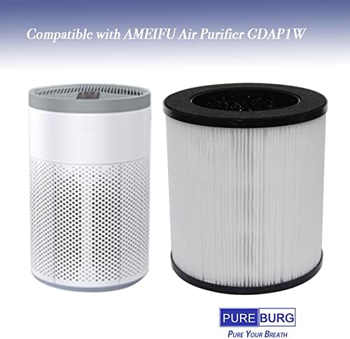 PUREBURG 2 комплекта Сменяеми филтри 3 в 1 H13 True HEPA, съвместими с почистване на въздуха AMEIFU GDAP1W