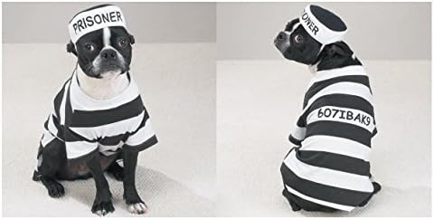 Ежедневни Битки Тюремные костюми за кучета Поставете си Кученце като Затворник в ивицата Изберете Размер (XSmall)